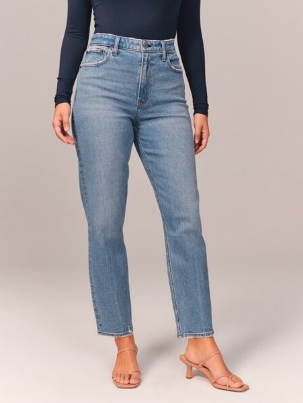 A&F Curve Love Mom Jean High Rise Medium Wash